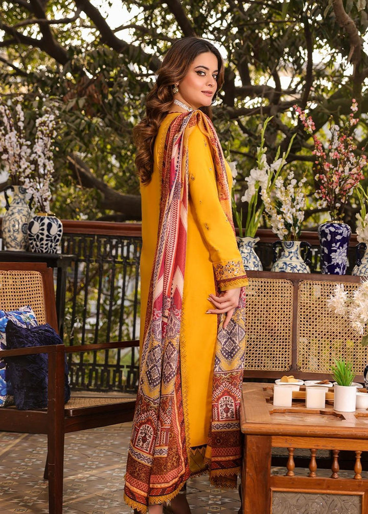 Zarq Barq By Asim Jofa Embroidered Cambric Suits Unstitched 3 Piece AJ23ZB AJZB-01 - Eid Collection