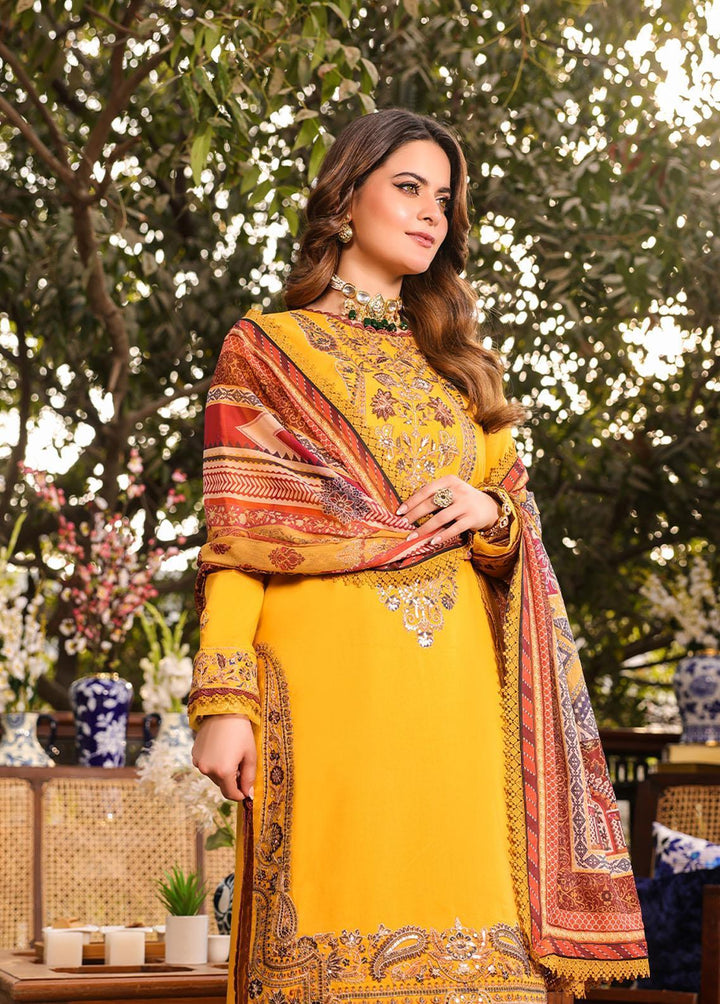 Zarq Barq By Asim Jofa Embroidered Cambric Suits Unstitched 3 Piece AJ23ZB AJZB-01 - Eid Collection