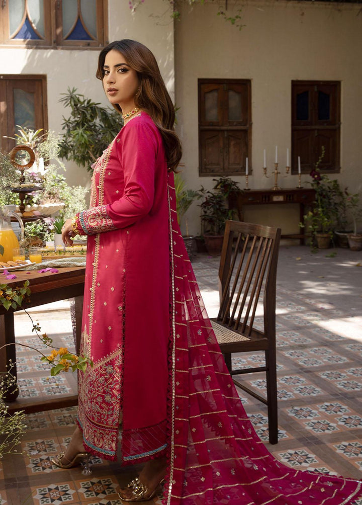 Zarq Barq By Asim Jofa Embroidered Cambric Suits Unstitched 3 Piece AJ23ZB AJZB-04 - Eid Collection