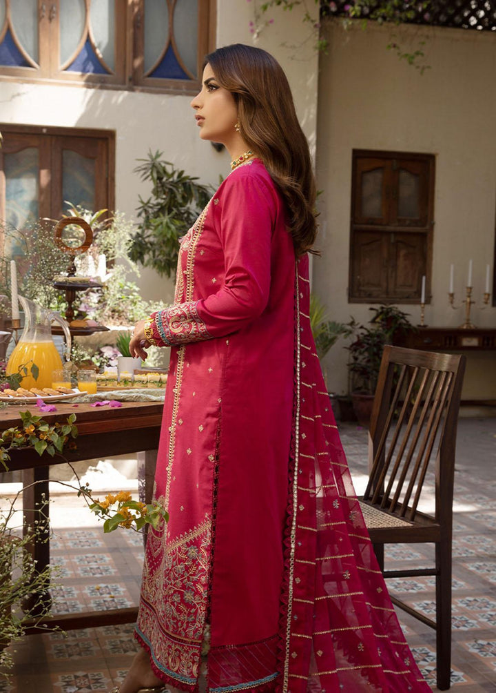 Zarq Barq By Asim Jofa Embroidered Cambric Suits Unstitched 3 Piece AJ23ZB AJZB-04 - Eid Collection