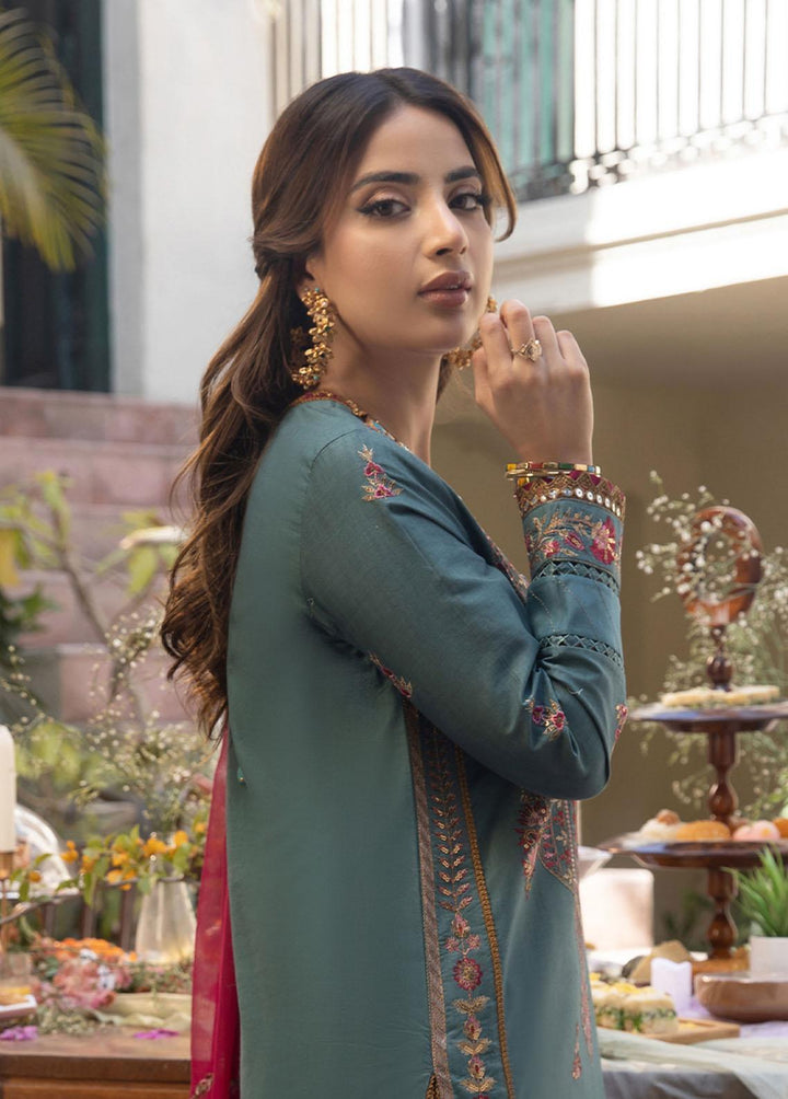 Zarq Barq By Asim Jofa Embroidered Cambric Suits Unstitched 3 Piece AJ23ZB AJZB-06 - Eid Collection