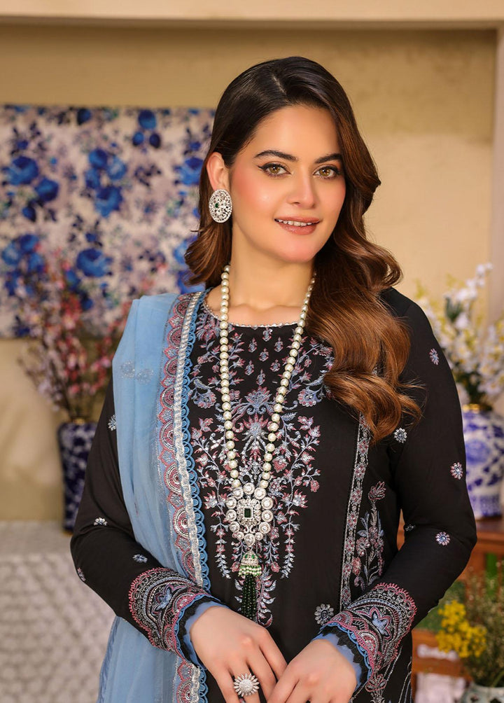 Zarq Barq By Asim Jofa Embroidered Cambric Suits Unstitched 3 Piece AJ23ZB AJZB-09 - Eid Collection