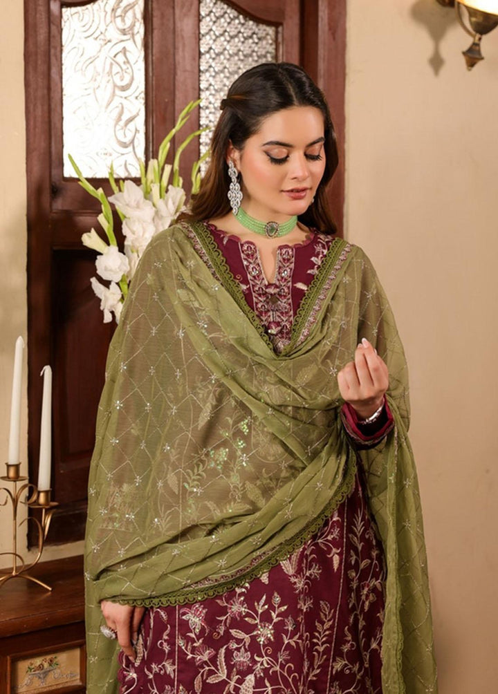 Zarq Barq By Asim Jofa Embroidered Cambric Suits Unstitched 3 Piece AJ23ZB AJZB-11 - Eid Collection