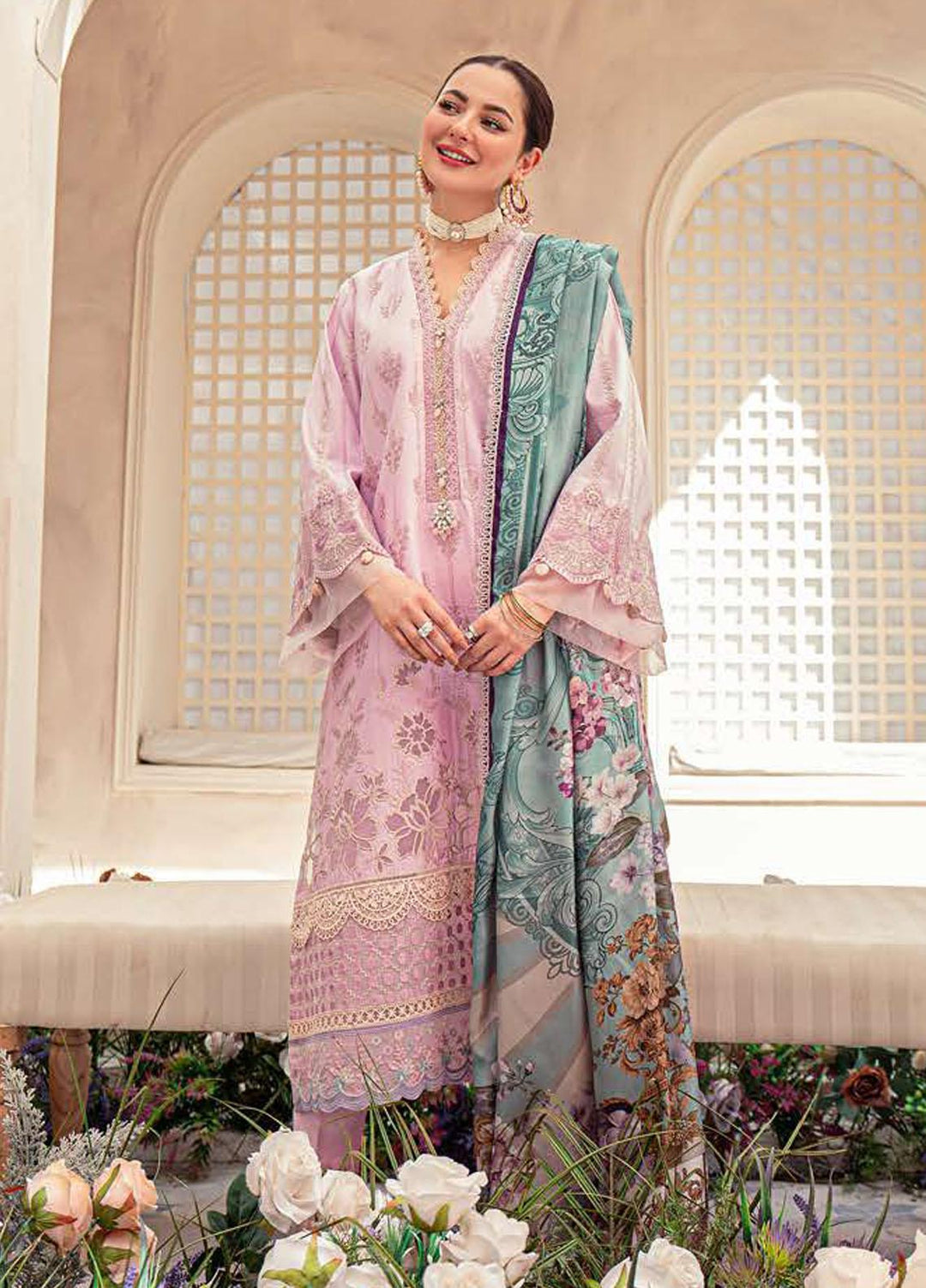 LAMOUR By Zarqash Embroidered Lawn Suits Unstitched 3 Piece ZRQ22L ZQ 006 Alaya - Luxury Collection