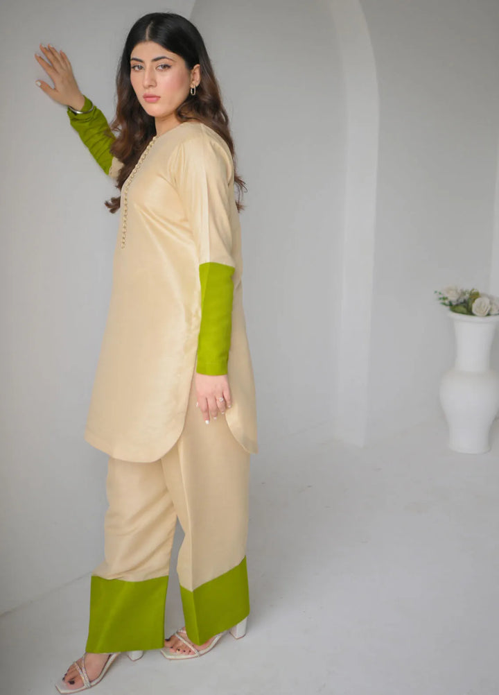Zauk Pret Casual Rawsilk 2 Piece Suit Pastel