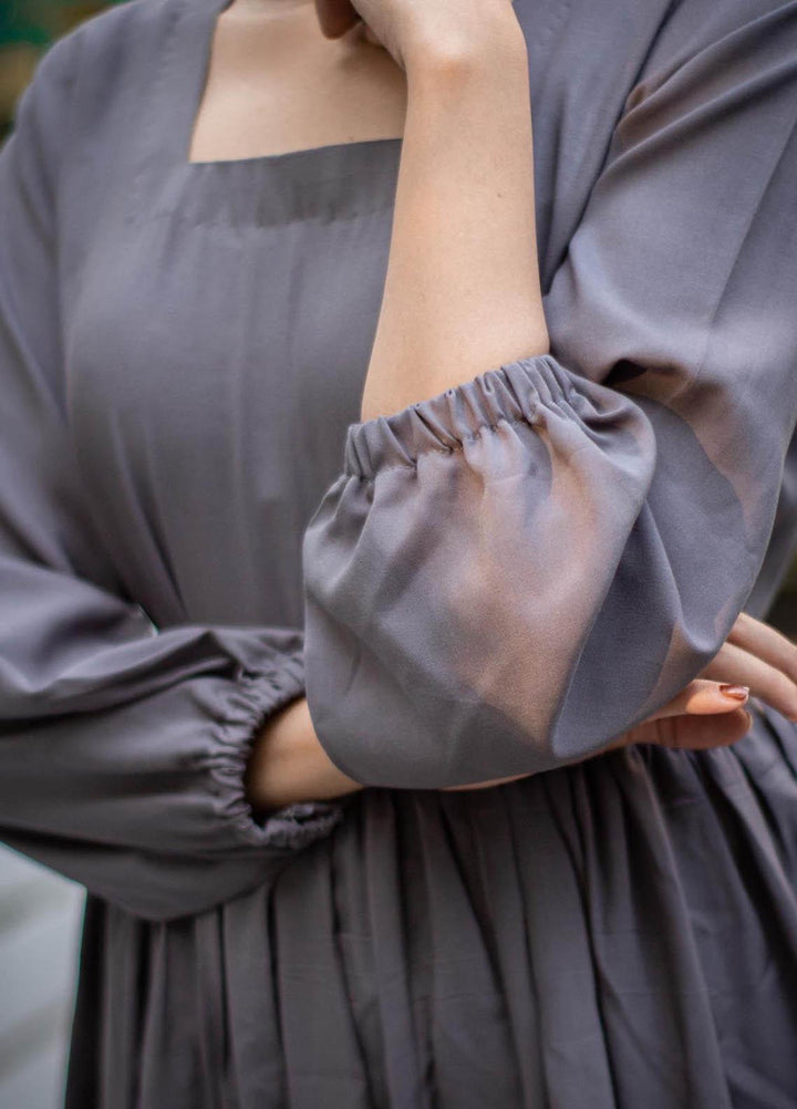 Zauk Casual Pret  Lawn Frock ZK23CW Charcoal grey long frock