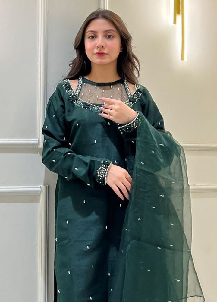 Zeb Pret Embroidered Raw Silk 3 Piece Suit Gul bahar