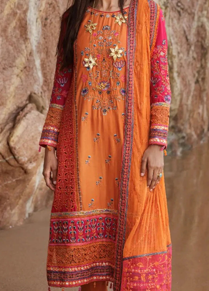 Zebtan Embroidered Lawn Suit Unstitched 3 Piece ZBT24L ZL-05 - Summer Collection