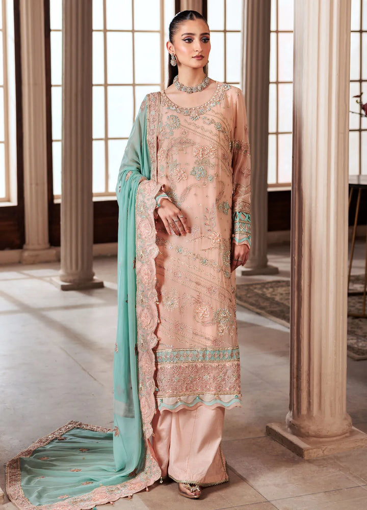 Zeenat by Zebtan Embroidered Chiffon Suits Unstitched 3 Piece ZBT24Z ZN 03 Khushbu - Formals Collection