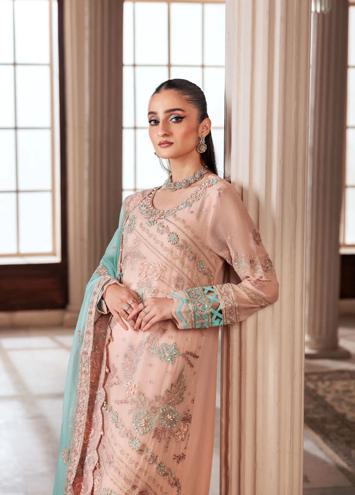 Zeenat by Zebtan Embroidered Chiffon Suits Unstitched 3 Piece ZBT24Z ZN 03 Khushbu - Formals Collection