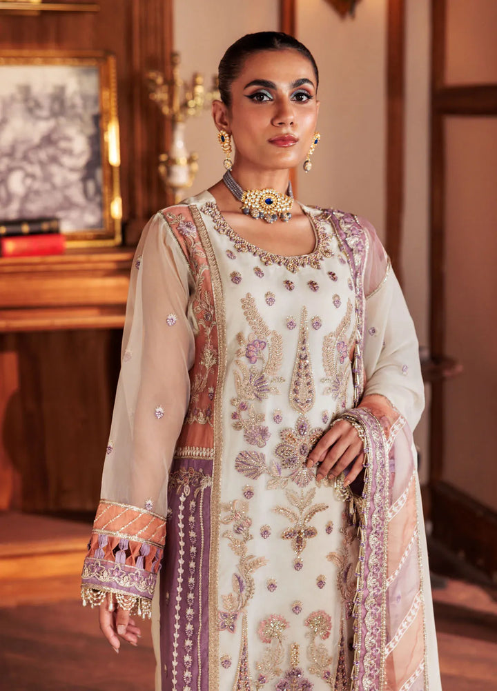 Zeenat by Zebtan Embroidered Organza Suits Unstitched 3 Piece ZBT24Z ZN 07 Ronaq - Formals Collection