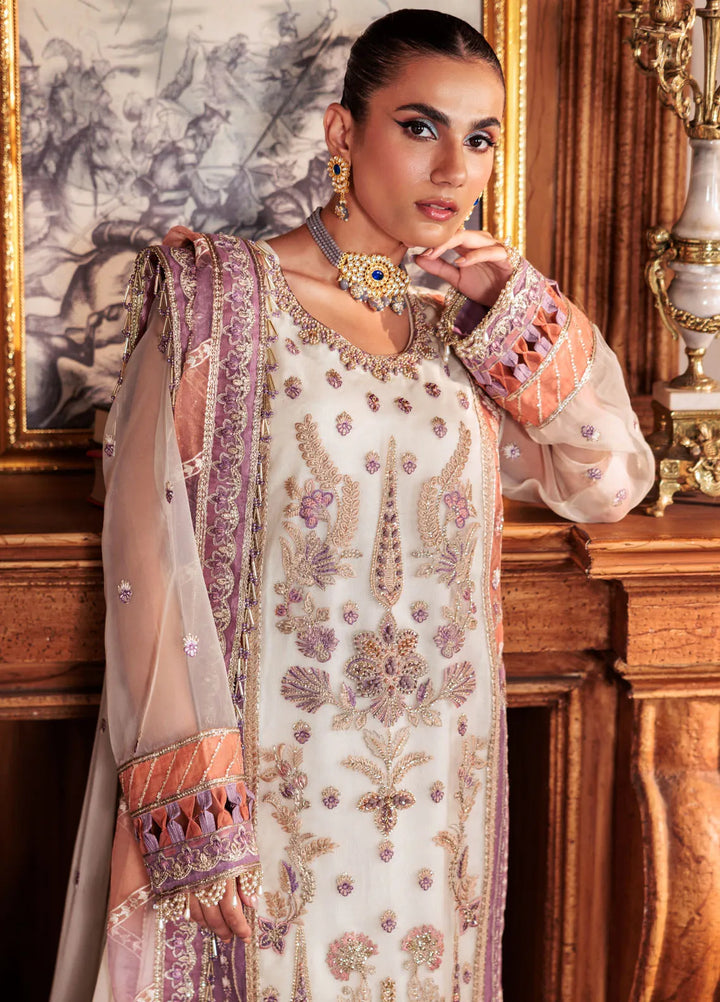 Zeenat by Zebtan Embroidered Organza Suits Unstitched 3 Piece ZBT24Z ZN 07 Ronaq - Formals Collection