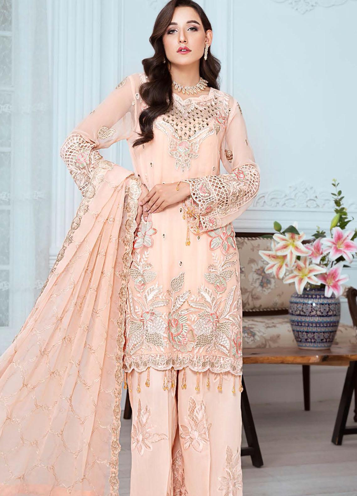 Zurgul by Zebtan Embroidered Chiffon Suits Unstitched 3 Piece ZB25ZF ZG-05 - Formals Collection