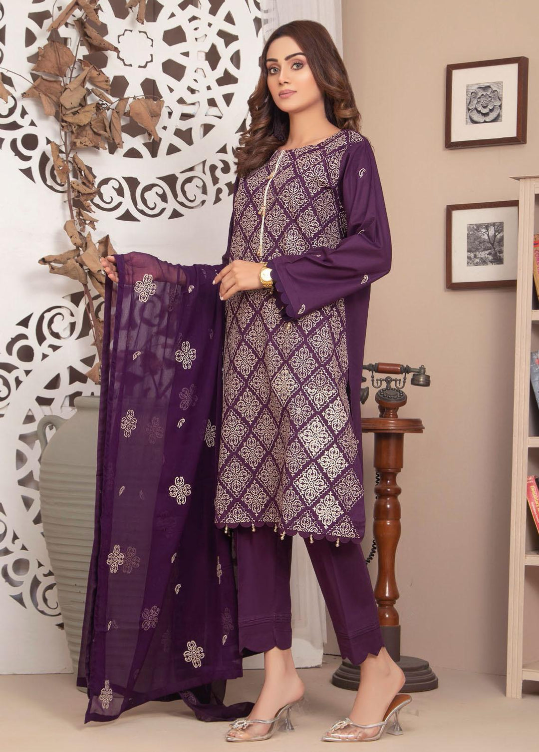 Zenia By Fine Tex Embroidered Lawn Suits Unstitched 3 Piece FNT22Z 01 - Summer Collection