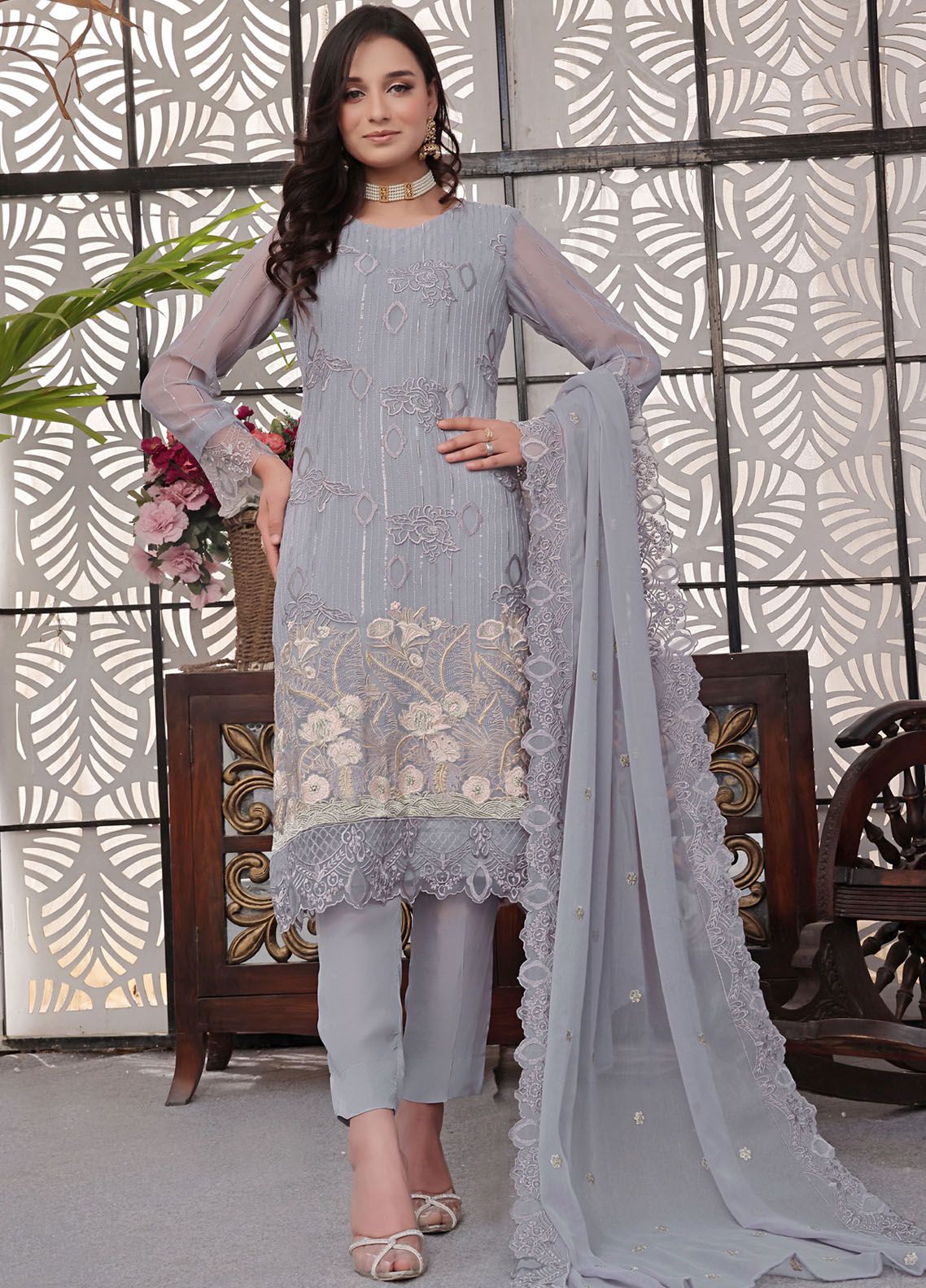 Khaab by Qalamkar Embroidered  Suits Unstitched 3 Piece QLM22-K2 NF-02 Zenia - Luxury Formals Collection