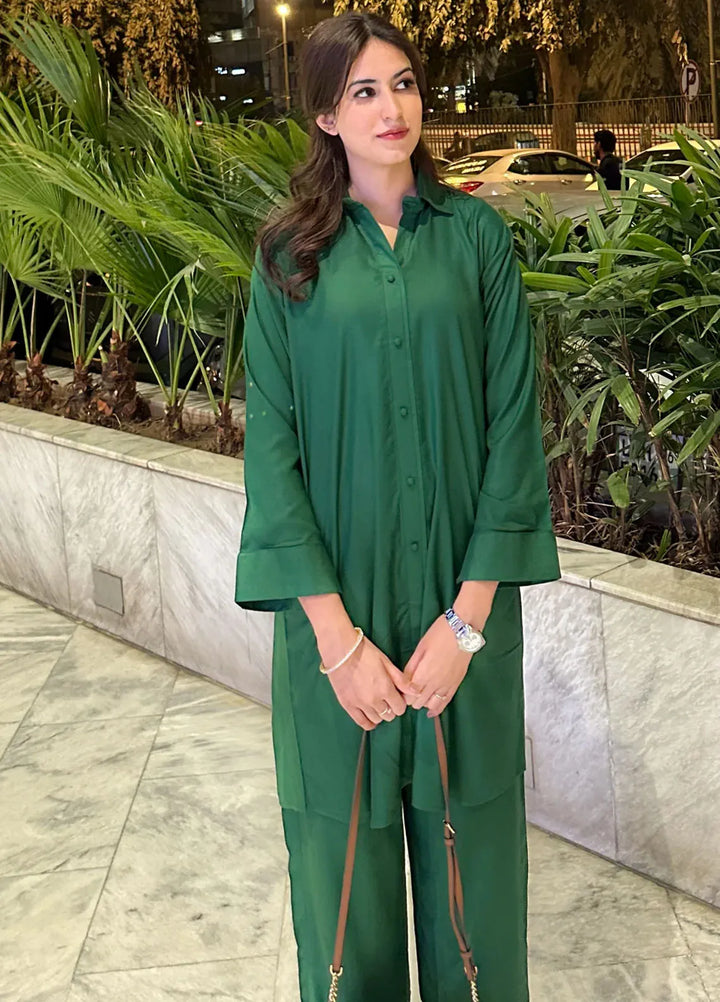 Zenyre Pret Solid Crepe 2 Piece Suit Evergreen Poise