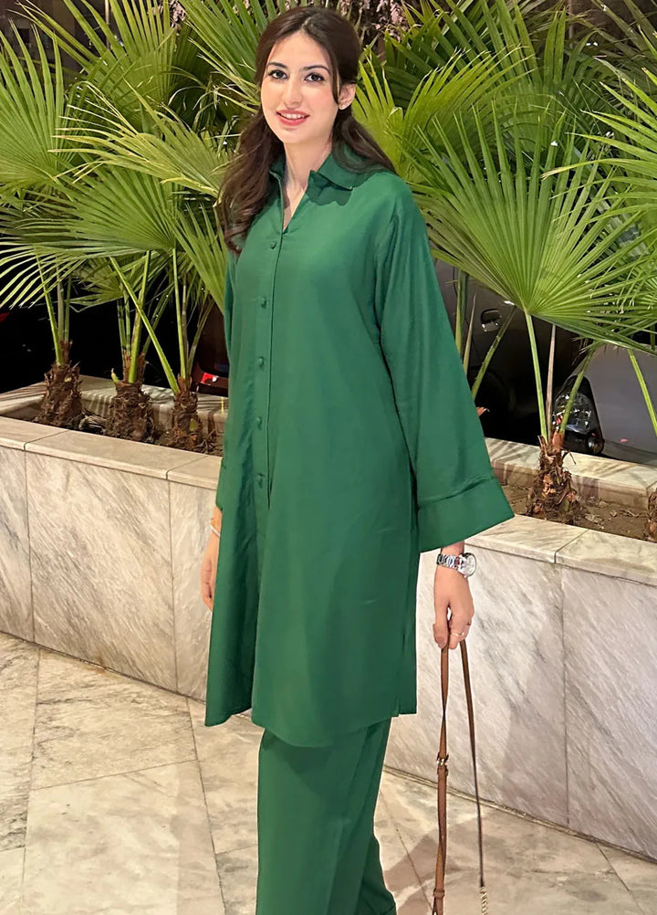 Zenyre Pret Solid Crepe 2 Piece Suit Evergreen Poise