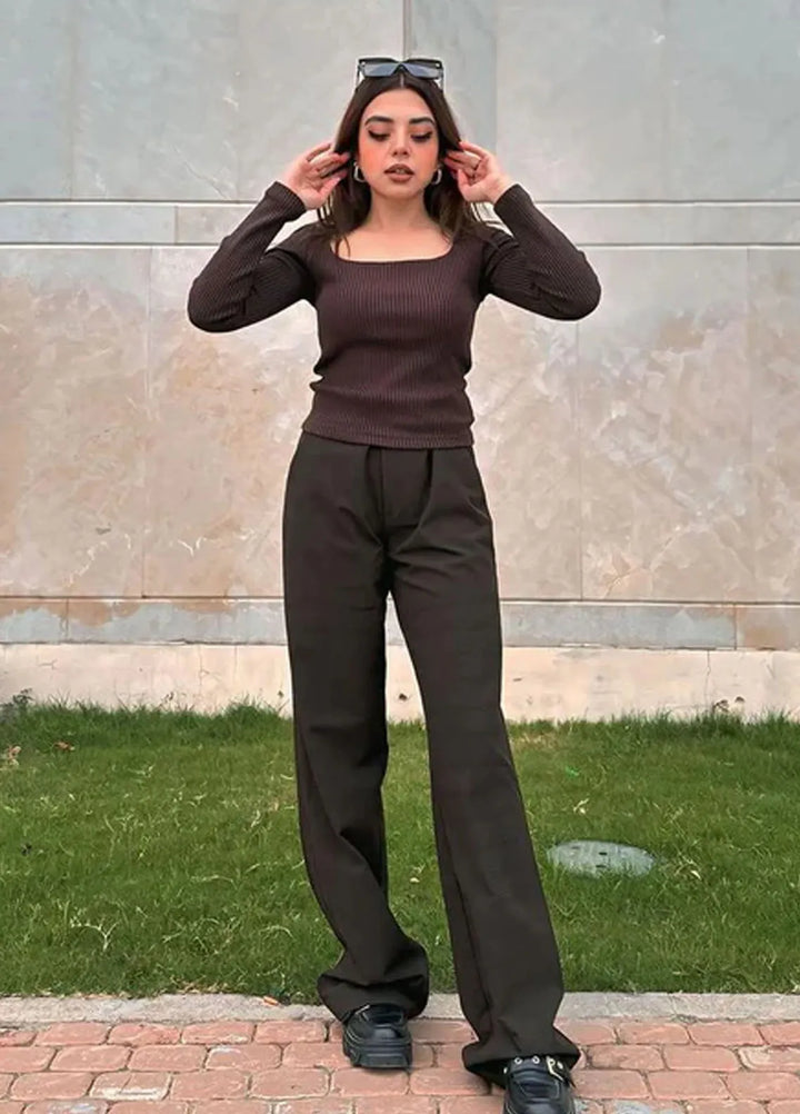 Zenyre Pret Western Ribbed 1 Piece Two Toned Square Neck Top