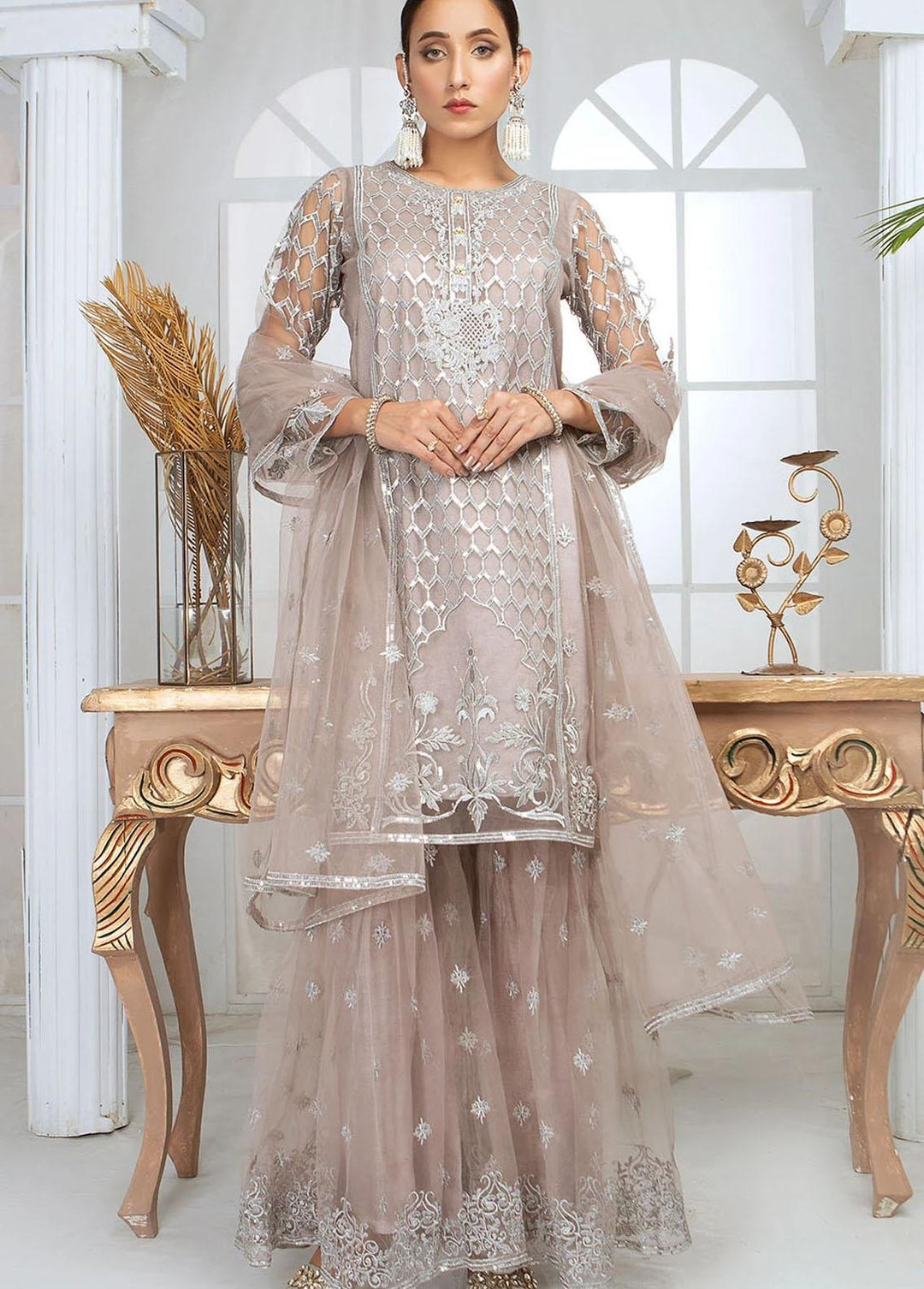 Madame Pret Embroidered Net 3 Piece MDM21Z 2390