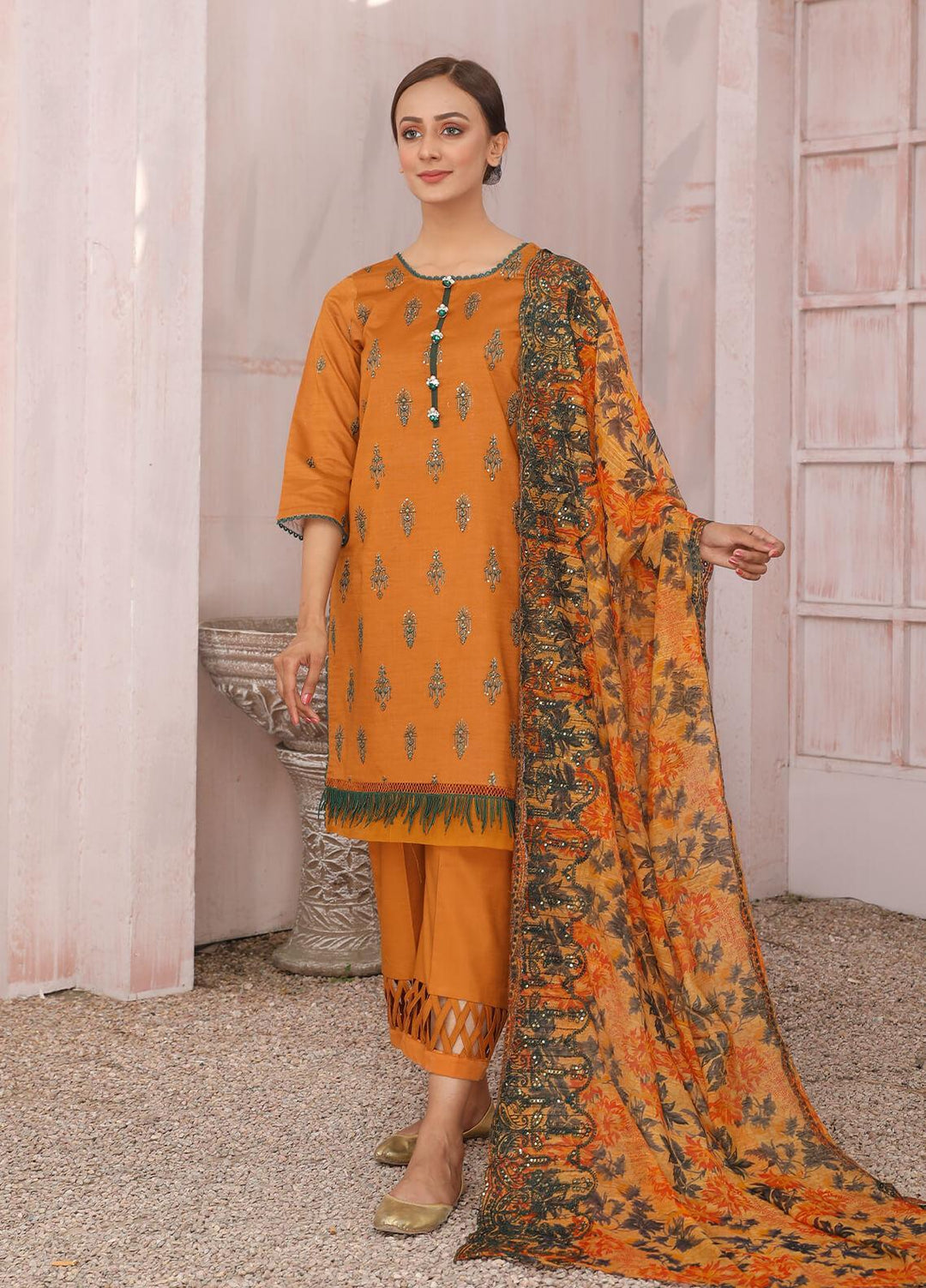 Zimal by Humdum Embroidered Lawn Suits Unstitched 3 Piece HD22Z D-02 - Summer Collection
