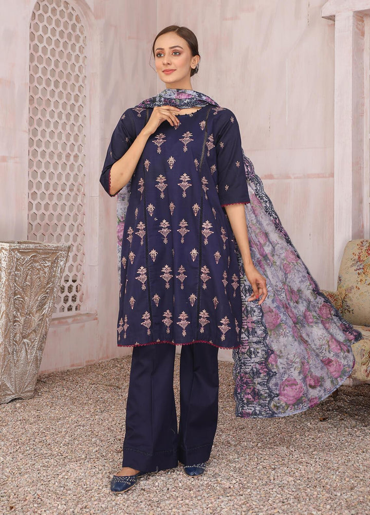 Zimal by Humdum Embroidered Lawn Suits Unstitched 3 Piece HD22Z D-07 - Summer Collection