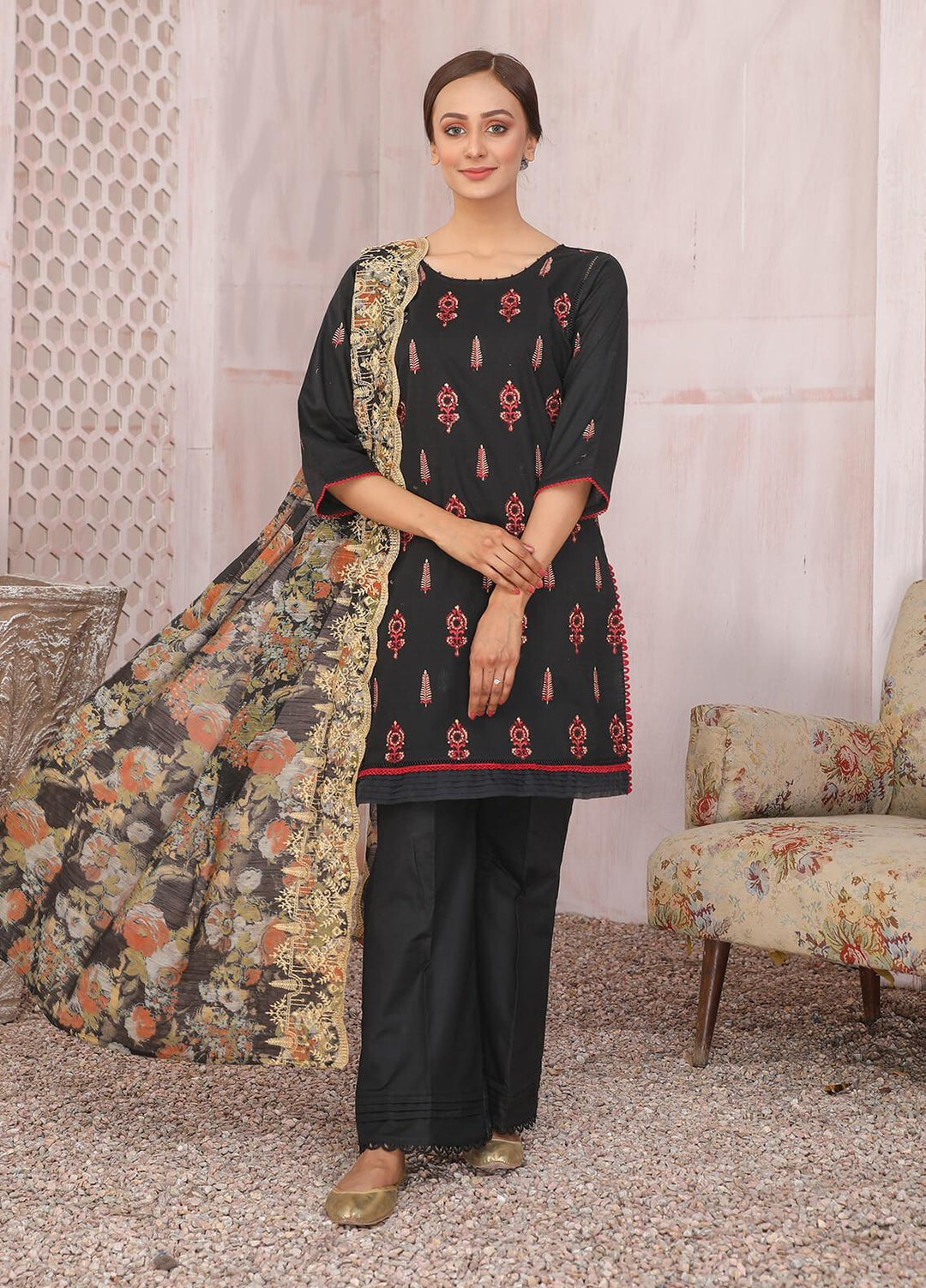 Zimal by Humdum Embroidered Lawn Suits Unstitched 3 Piece HD22Z D-10 - Summer Collection