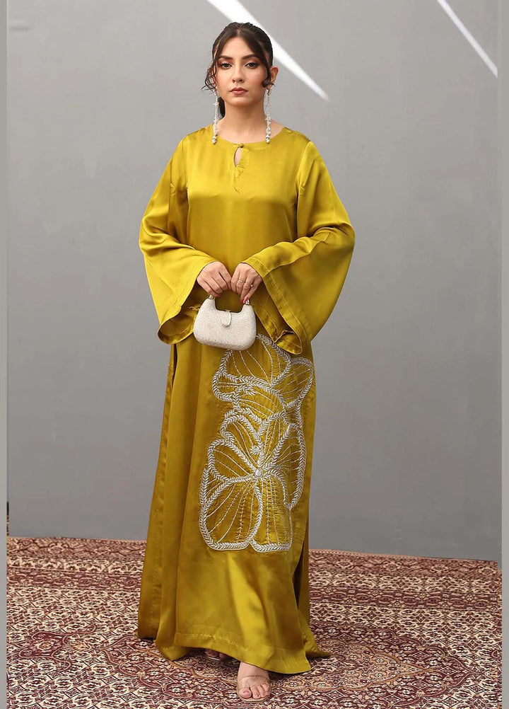 Ziphyer Pret Short Silk Kaftan Olive Mist