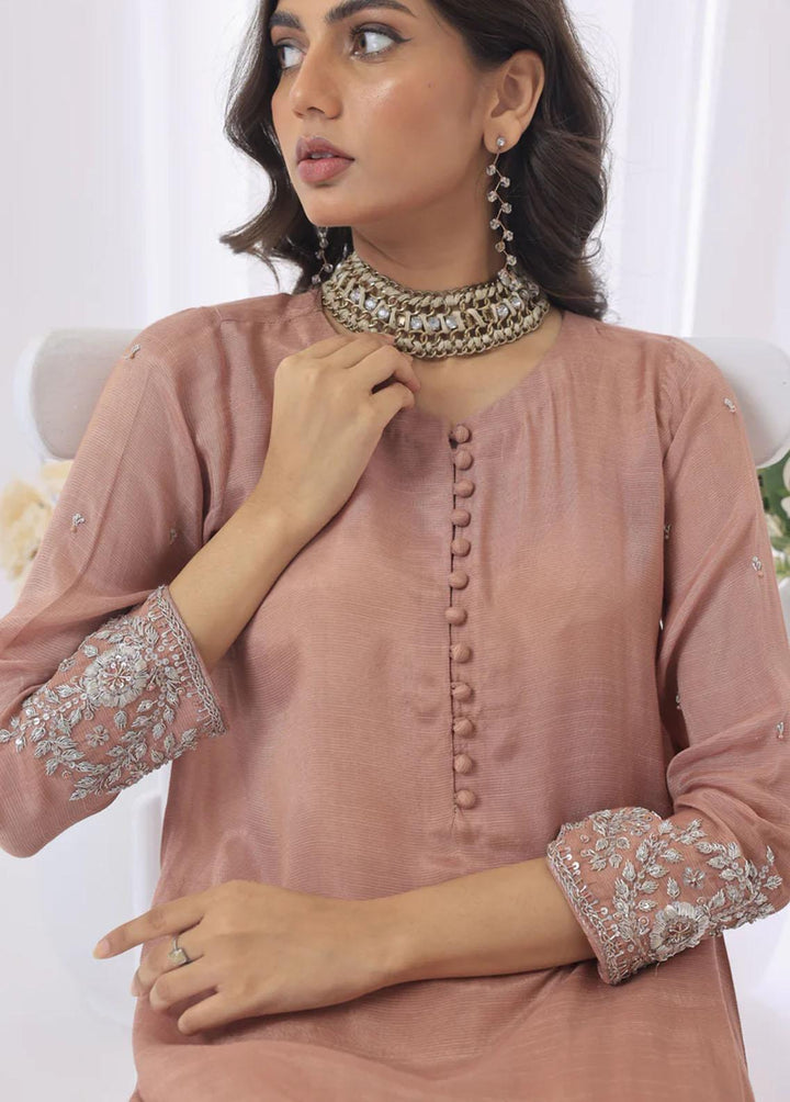 Cyanic Pret Embroidered Raw Silk 2 Piece Suit PEARLESCENT