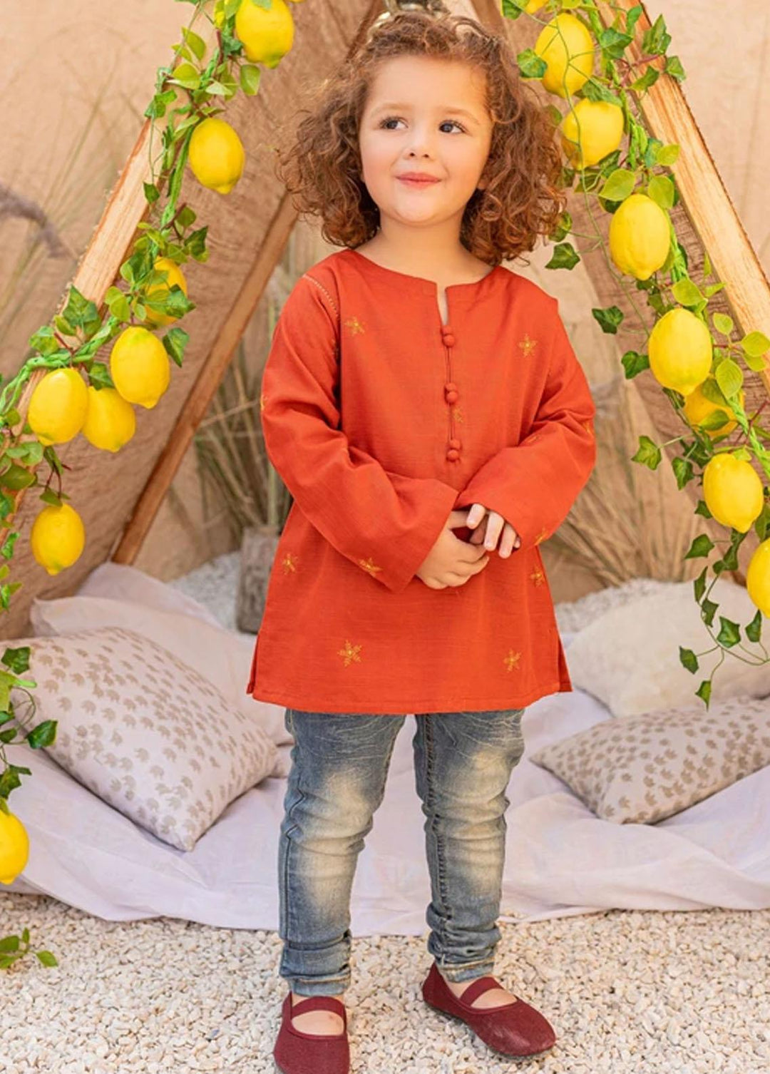 Ziva Khaddar Fancy Pret Top for Girls - ZA21FW Bella
