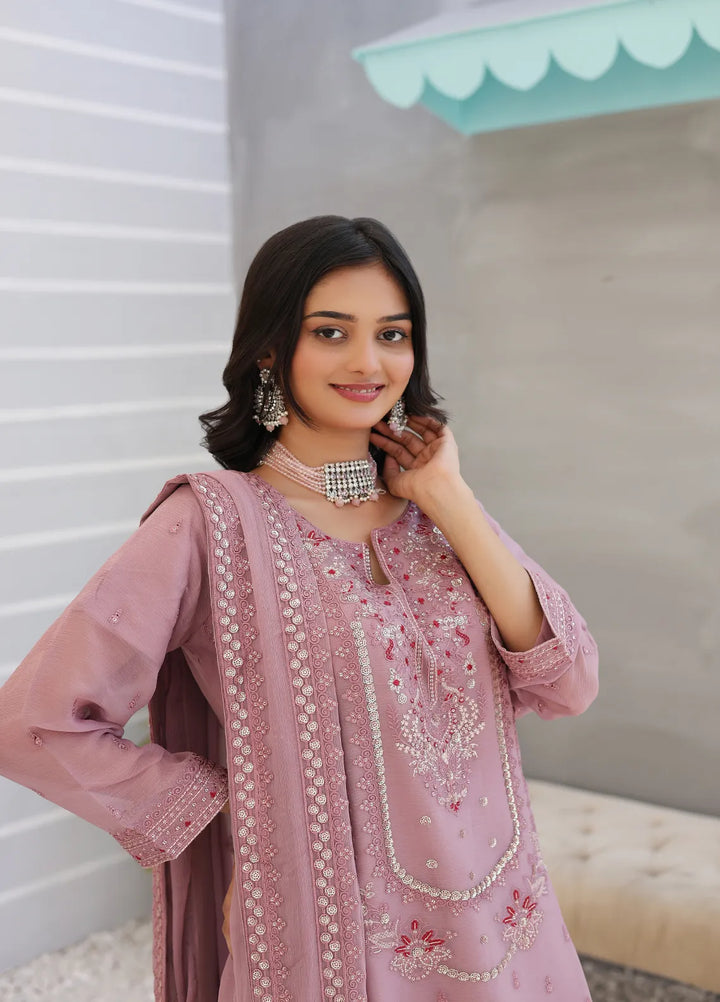 Zohan Ateeq Pret Embroidered Chiffon 3 Piece Suit Anaya Lilac