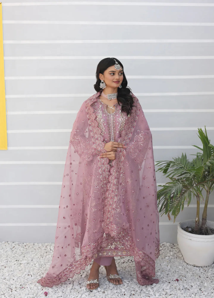 Zohan Ateeq Pret Embroidered Organza 3 Piece Suit Waniya Lilac