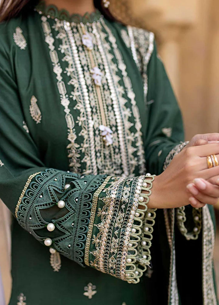 Zora By Eleshia Embroidered Dhanak Suits Unstitched 3 Piece ELS23Z FUCHSIA GREEN - Luxury Collection