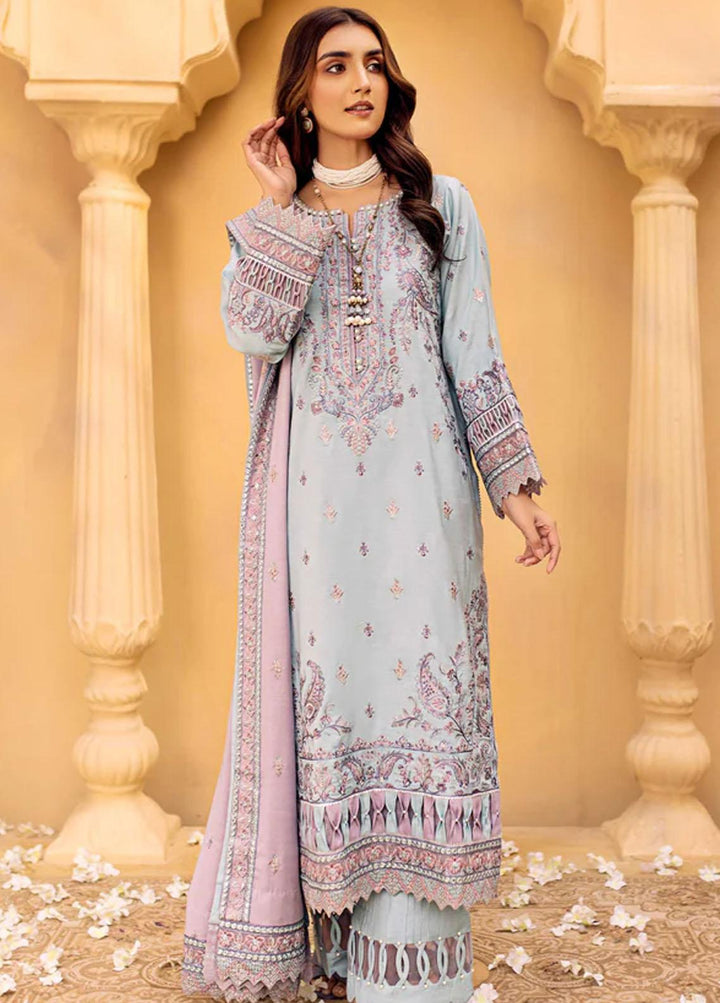 Zora By Eleshia Embroidered Dhanak Suits Unstitched 3 Piece ELS23Z SOFT SUNNY SHADES - Luxury Collection