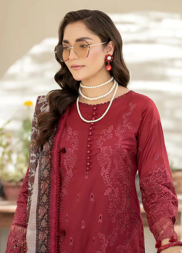 Zora By House Of Nawab Embroidered Lawn Suit Unstitched 3 Piece HON24Z FAHM - Summer Collection
