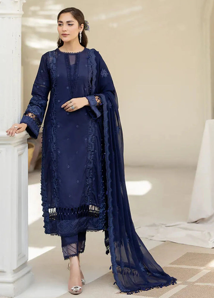 Zora By House Of Nawab Embroidered Lawn Suit Unstitched 3 Piece HON24Z FRONA - Summer Collection