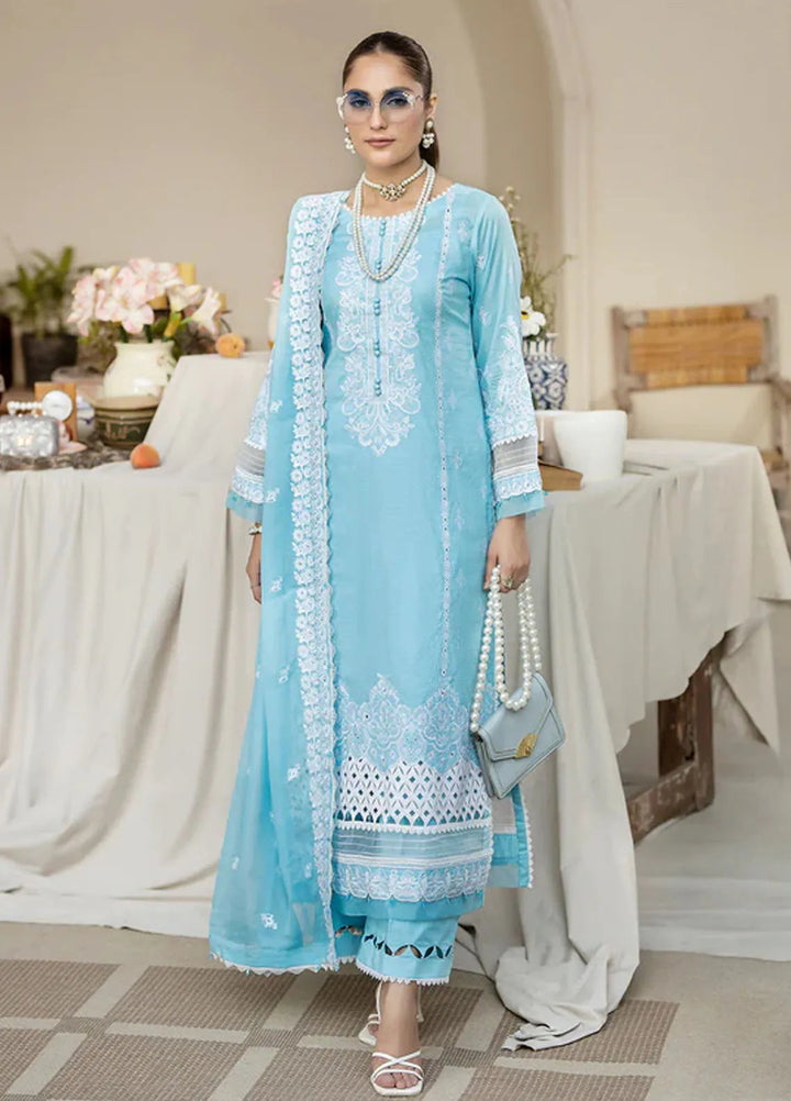 Zora By House Of Nawab Embroidered Lawn Suit Unstitched 3 Piece HON24Z QAILAH - Summer Collection