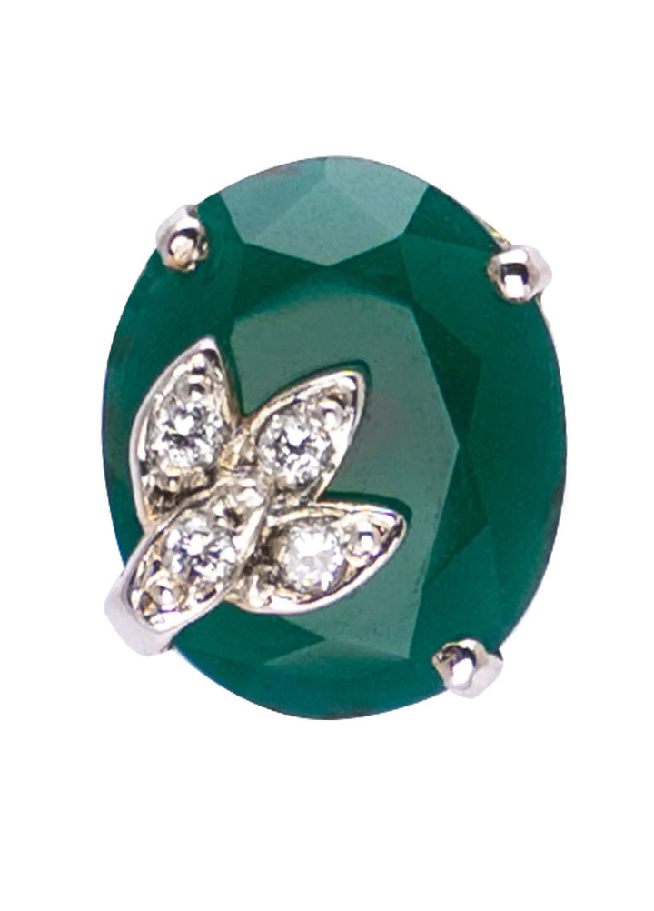 Zouhaira Earings Leaf Charm-Green