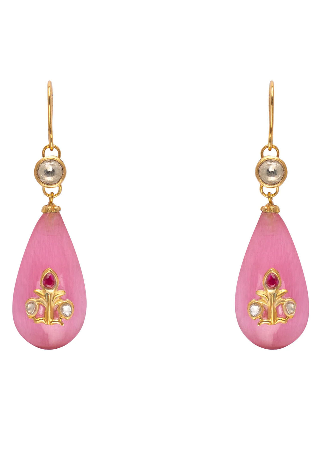 Zouhaira Earings Polki Glam-Flamingo