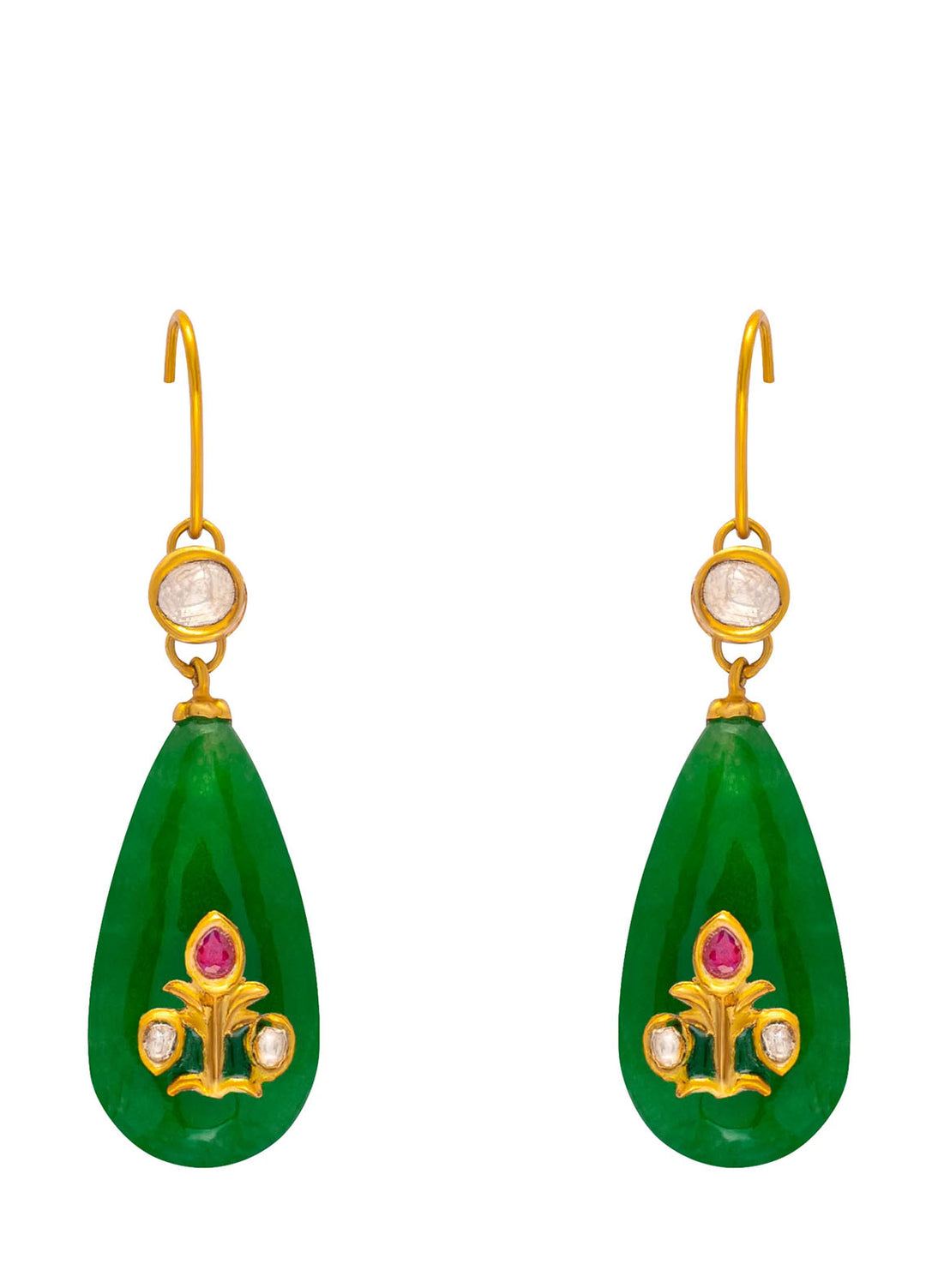 Zouhaira Earings Polki Glam-Verdant