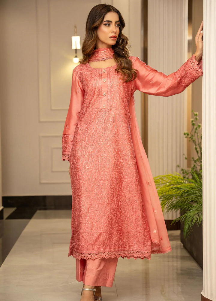 Zouj Embroidered Silk Suits Unstitched 3 Piece ZJ24LS ZSS-06 Tulip - Fall Collection