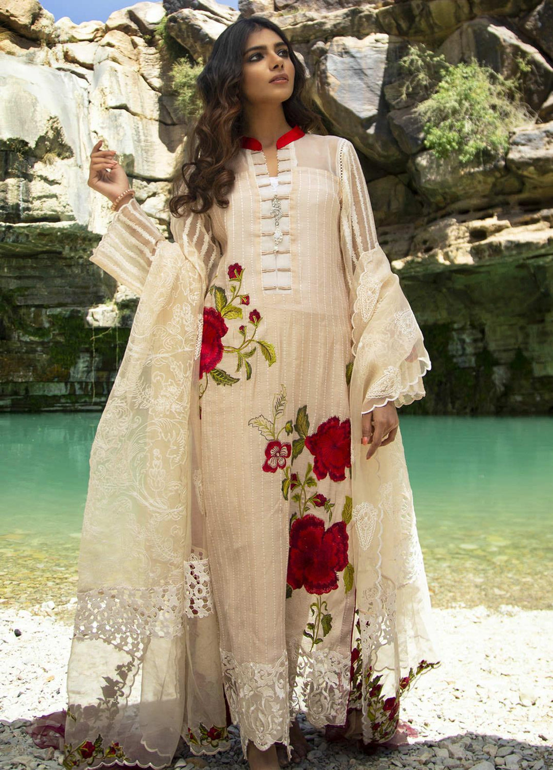 ZUNUJ Embroidered Lawn Suits Unstitched 3 Piece ZJ21FE D-01 - Festive Collection