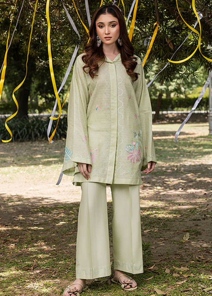 Zuri Pret Embroidered Lawn 2 Piece Suit Lujain ZP-11 Mint Green