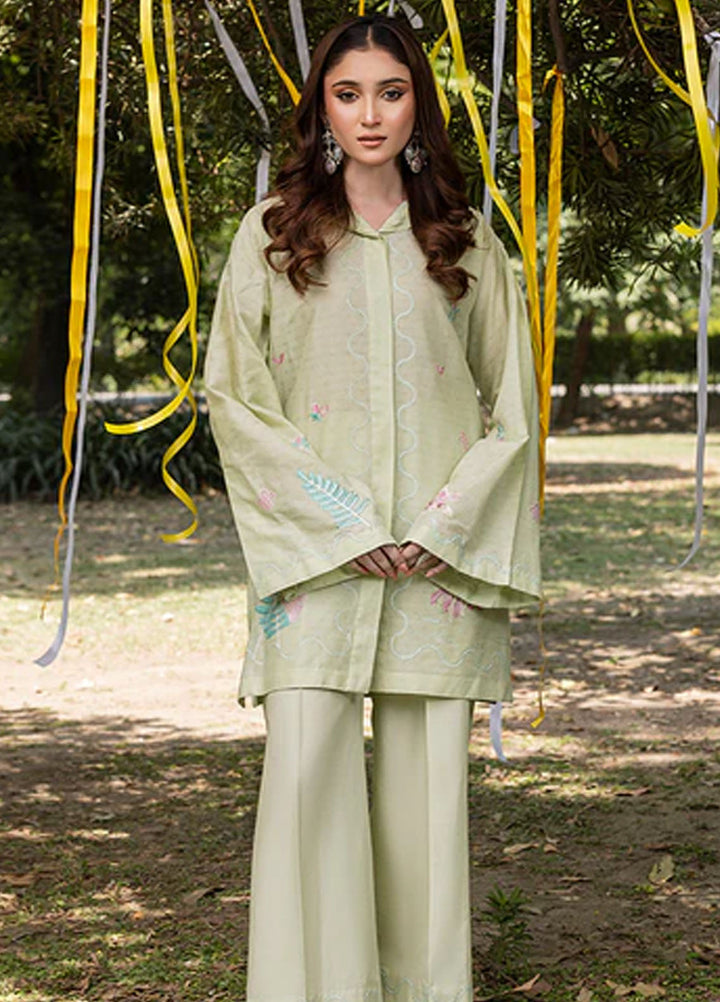 Zuri Pret Embroidered Lawn 2 Piece Suit Lujain ZP-11 Mint Green