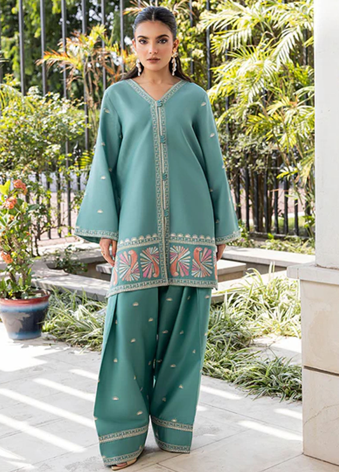 Zuri Pret Embroidered Lawn 3 Piece Suit Nureh JK-17 Navy Blue