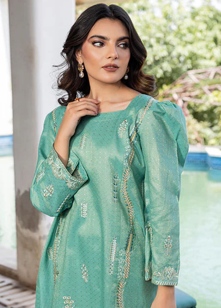 Zuri Pret Embroidered Lawn 2 Piece Suit Saphira ZP-17 Turquoise