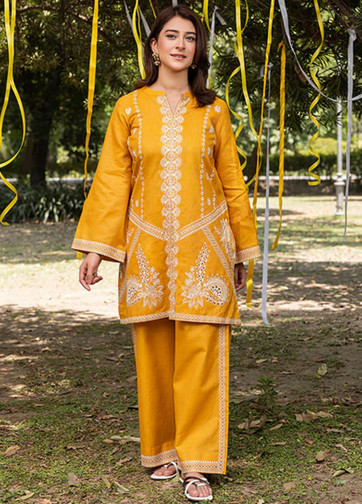 Zuri Pret Embroidered Lawn 2 Piece Suit Zarqa ZP-12 Mustard