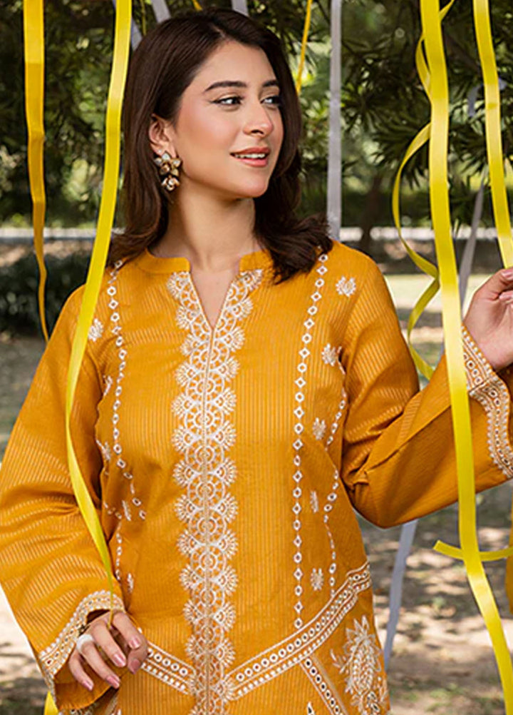 Zuri Pret Embroidered Lawn 2 Piece Suit Zarqa ZP-12 Mustard
