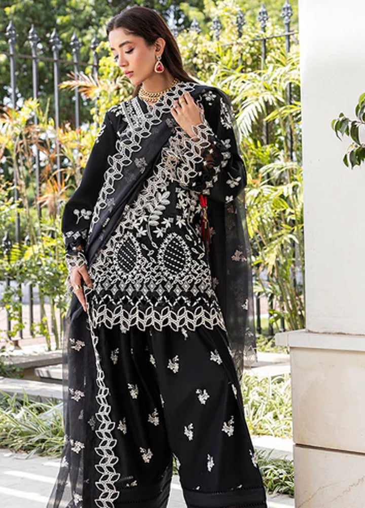 Zuri Pret Embroidered Lawn 3 Piece Suit Diana LP-03 Black
