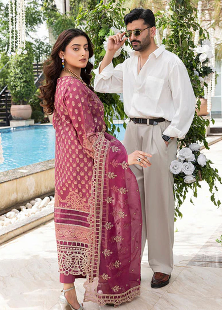 Zuri Pret Embroidered Lawn 3 Piece Suit Saanvi JK-18 Mauve