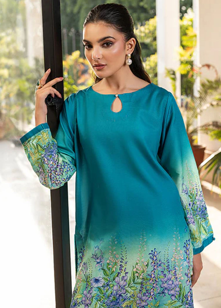 Zuri Pret Printed Lawn 2 Piece Suit Siora ZS-44 Teal Blue